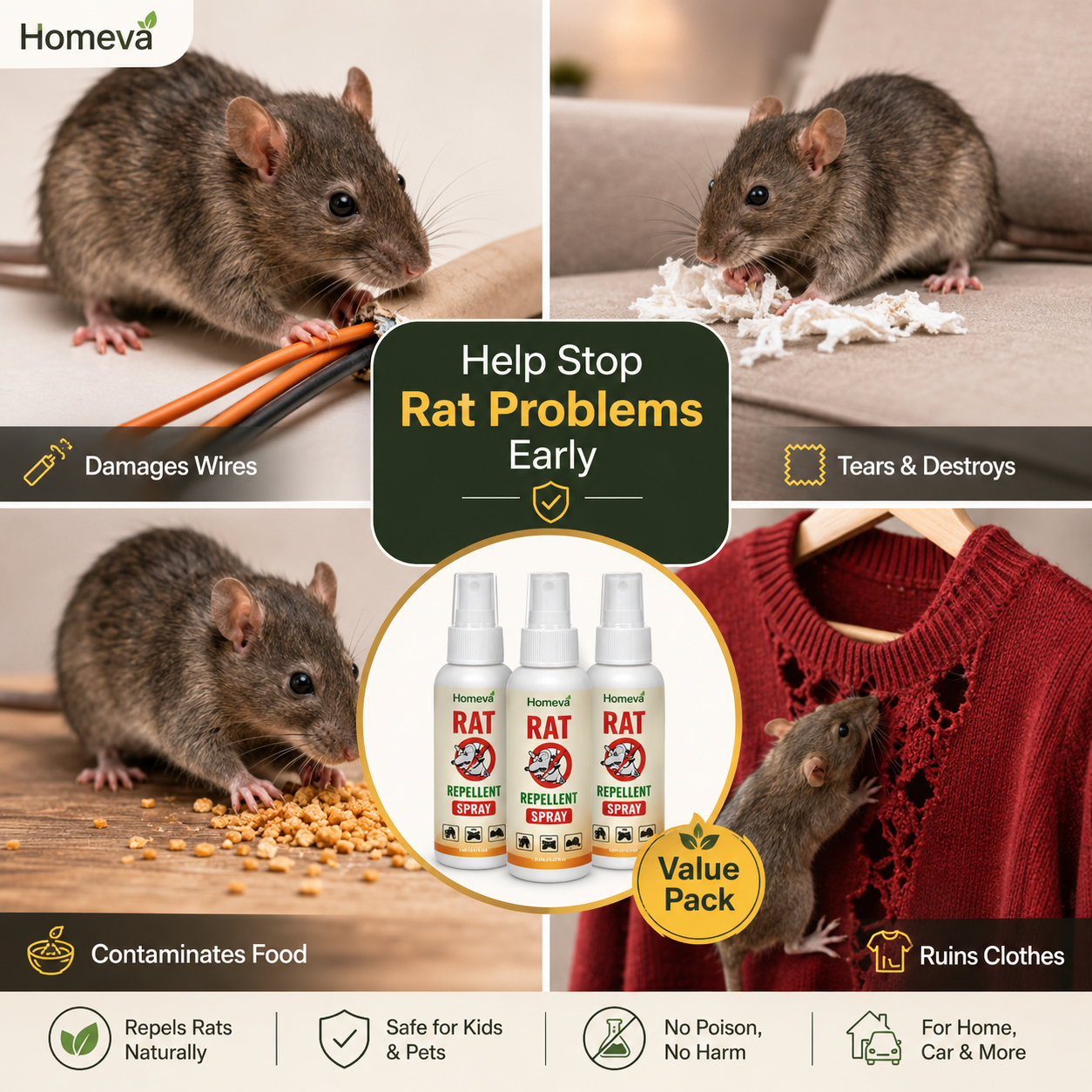 Rat Repellent Spray 50ML Buy 1 Get 2 Free