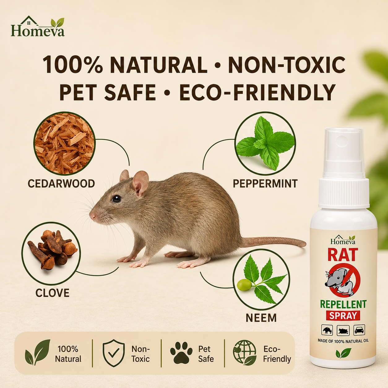 Rat Repellent Spray 50ML Buy 1 Get 2 Free