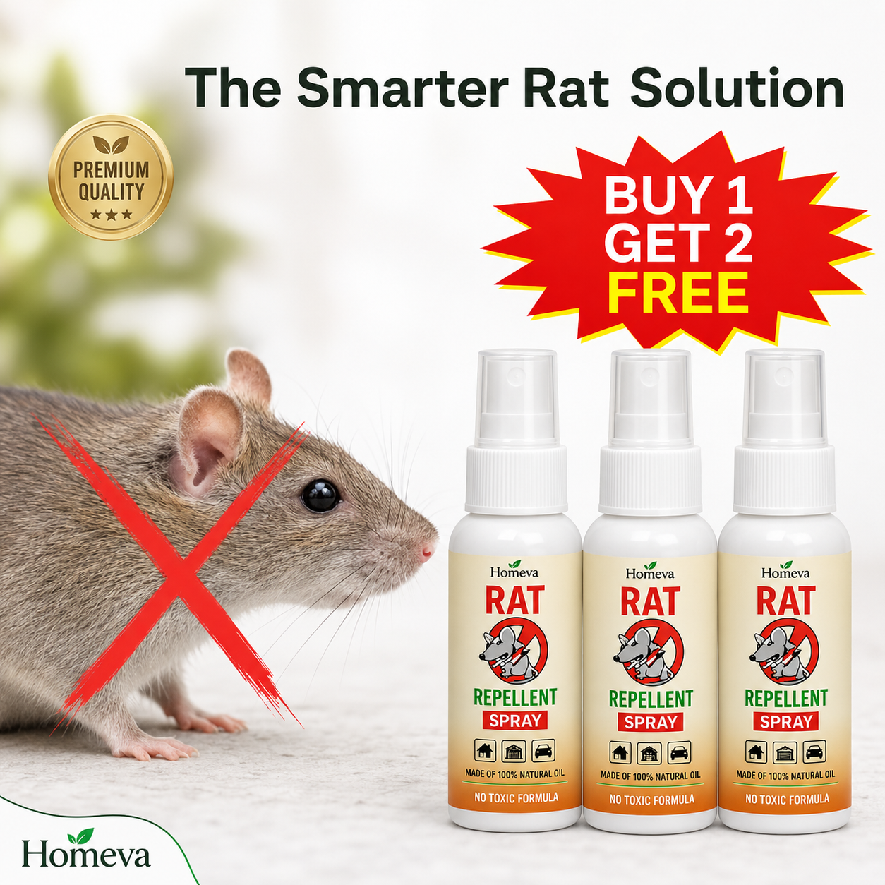 Rat Repellent Spray 50ML Buy 1 Get 2 Free