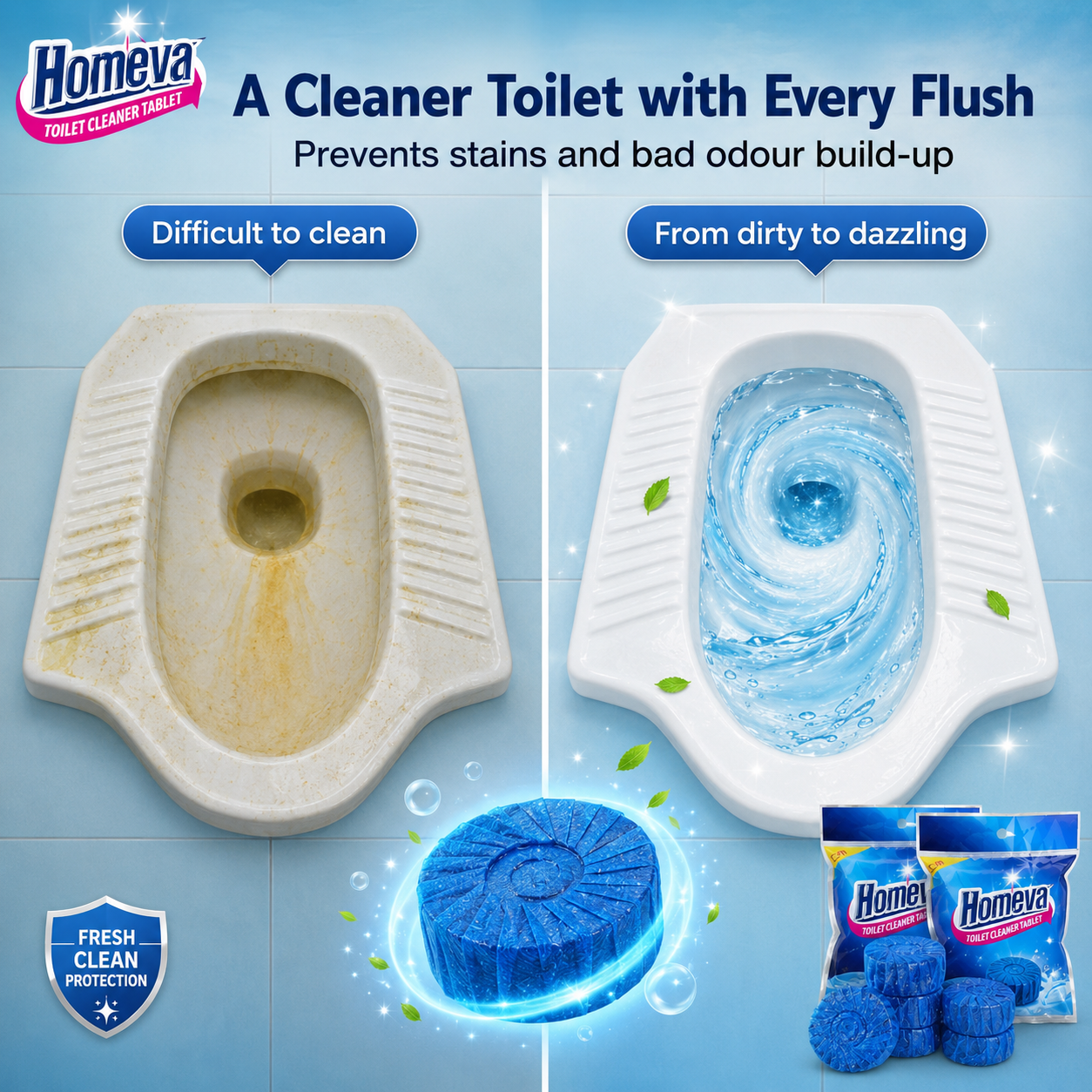 🚽 Toilet Cleaning Tablet (10 pcs) | Automatic Cleaner & Deodorizer 🔥 Limited Offer – Buy Now!
