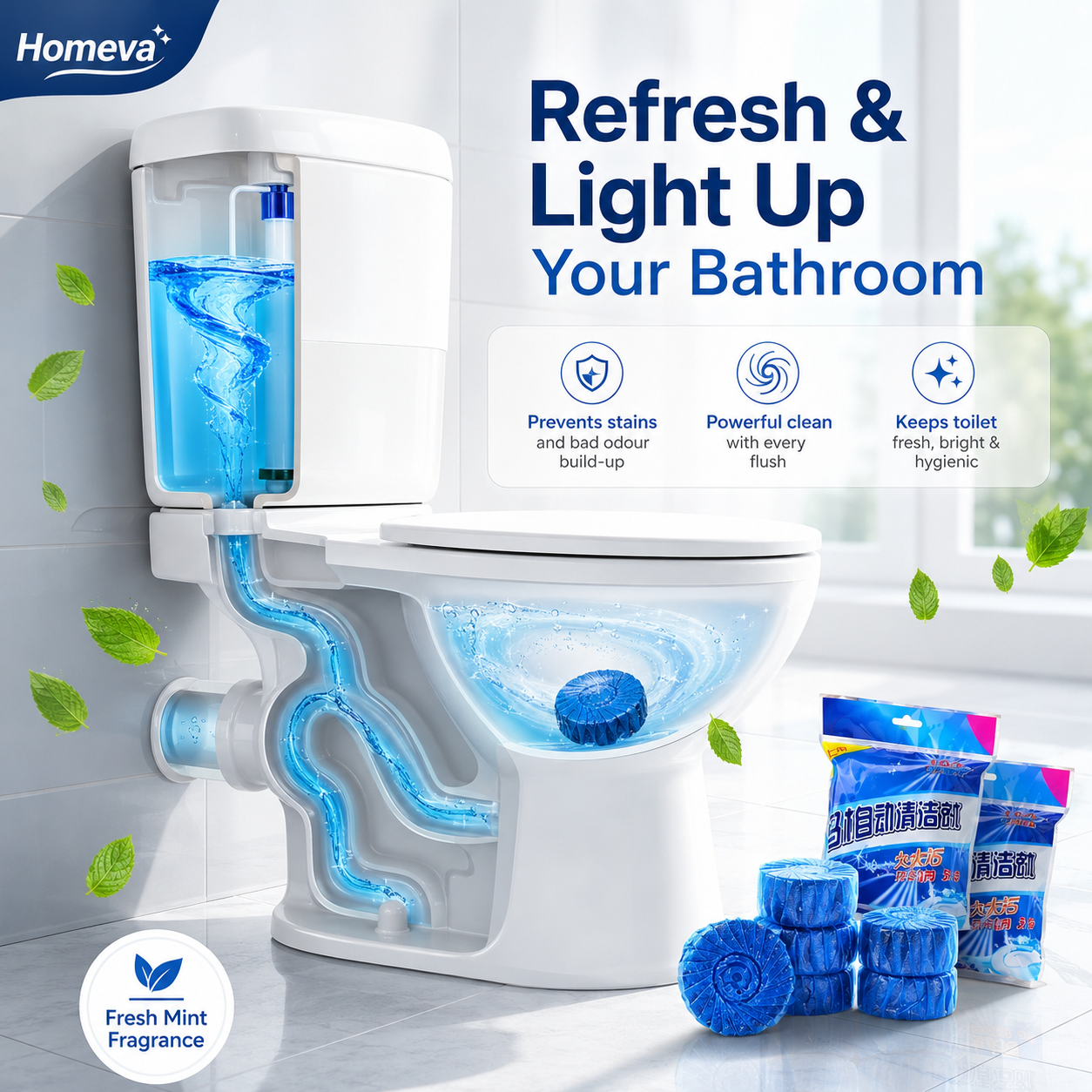 🚽 Toilet Cleaning Tablet (10 pcs) | Automatic Cleaner & Deodorizer 🔥 Limited Offer – Buy Now!