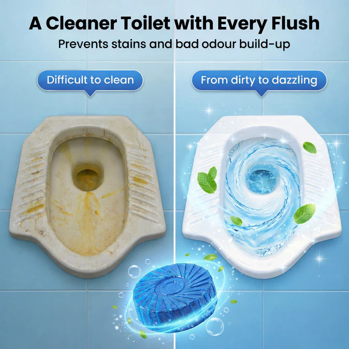 🚽 Toilet Cleaning Tablet (10 pcs) | Automatic Cleaner & Deodorizer 🔥 Limited Offer – Buy Now!